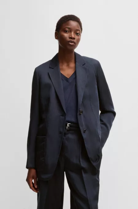 Relaxed-fit blazer with two-button closure