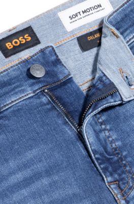 Delaware slim-fit jeans in blue soft-motion denim, Blue