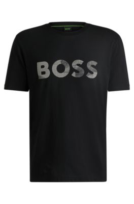 HUGO BOSS｜ (Cotton-jersey regular-fit T-shirt with SPF BOSS - Cotton-jersey regular-fit T-shirt with seasonal