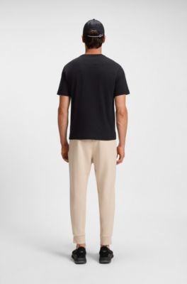 Interlock-cotton T-shirt with circle artwork, Black