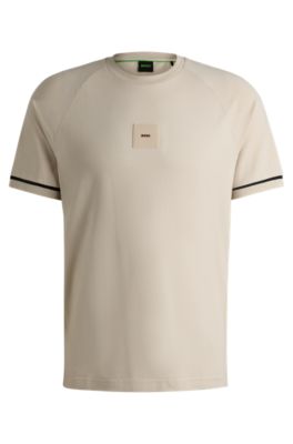Tシャツ・カットソー BOSS Men T-shirt Beige 50468347 260 Men's Boss cotton T-shirt with logo on the chest - BOSS