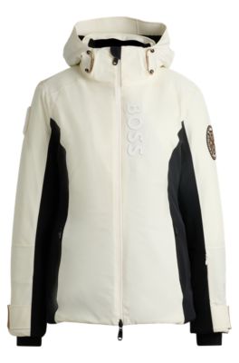 BOSS Ski water-repellent jacket with carrying straps, White