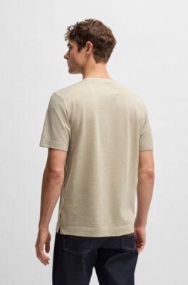 BOSS x ASTON MARTIN T-shirt in cotton, linen and silk, Light Beige