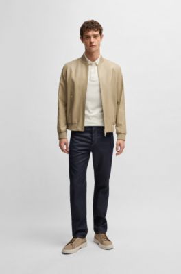 Polo BOSS x ASTON MARTIN de seda y algod&oacute;n con jacquard en degradado, Blanco