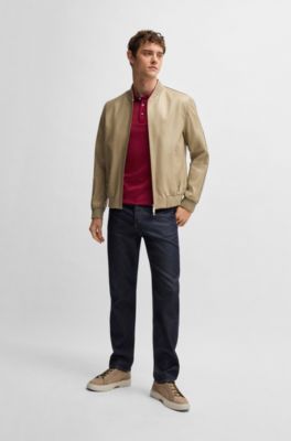 Polo BOSS x ASTON MARTIN de seda y algod&oacute;n con jacquard en degradado, Desbordamiento rojo