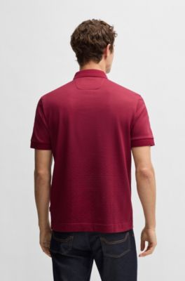 Polo BOSS x ASTON MARTIN de seda y algod&oacute;n con jacquard en degradado, Desbordamiento rojo