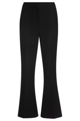 Slim-fit trousers with bootcut leg, Black