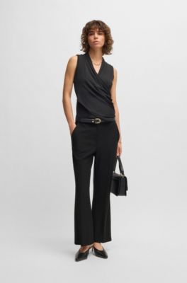 Slim-fit trousers with bootcut leg