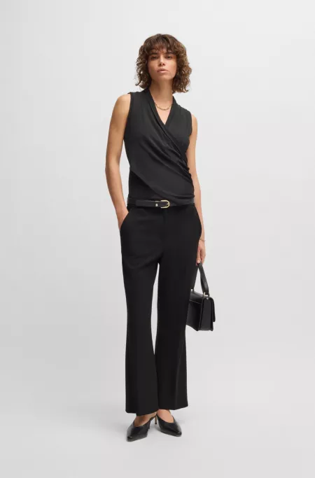 Slim-fit trousers with bootcut leg