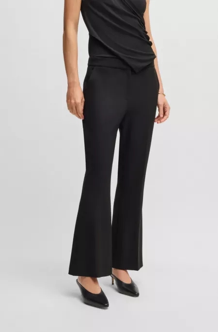 Slim-fit trousers with bootcut leg