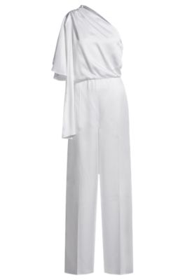 Hugo Boss■One-shoulder jumpsuit■タイ付きネックライン BOSS - One-shoulder jumpsuit with tie neckline - Dark Blue
