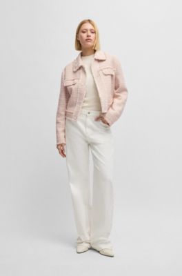 Regular-fit tweed jacket, Pink