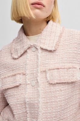 Regular-fit tweed jacket, Pink