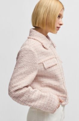Regular-fit tweed jacket, Pink