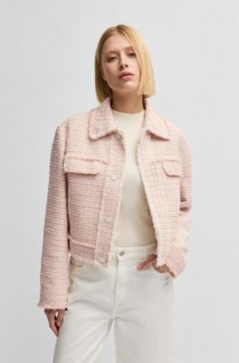 Regular-fit tweed jacket, Pink