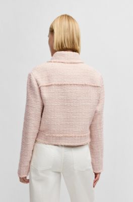 Regular-fit tweed jacket, Pink