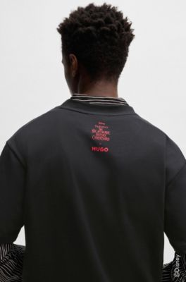 Camiseta HUGO&nbsp;x&nbsp;Disney con logo de la colecci&oacute;n Pesadilla antes de Navidad, Negro