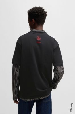 Camiseta HUGO&nbsp;x&nbsp;Disney con logo de la colecci&oacute;n Pesadilla antes de Navidad, Negro