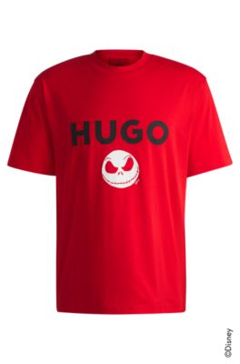 Camiseta HUGO&nbsp;x&nbsp;Disney con logo de la colecci&oacute;n Pesadilla antes de Navidad, Rosa claro