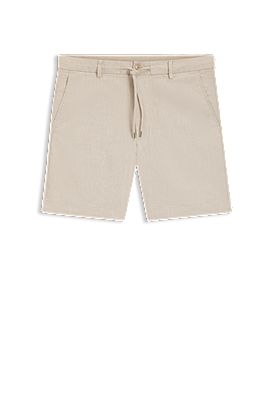 Regular-fit shorts in a linen blend with drawcord
