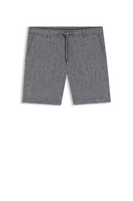 Regular-fit shorts in a linen blend with drawcord