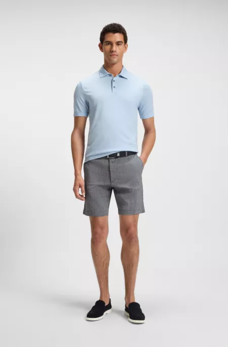 Regular-fit shorts in a linen blend with drawcord