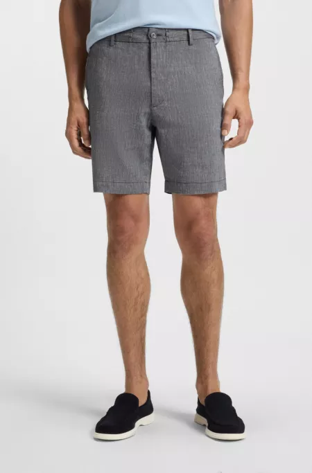 Regular-fit shorts in a linen blend with drawcord