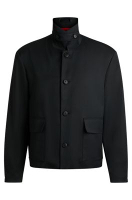 HUGO FORWARD jacket in wool-blend twill, Black