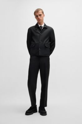 HUGO FORWARD jacket in wool-blend twill, Black