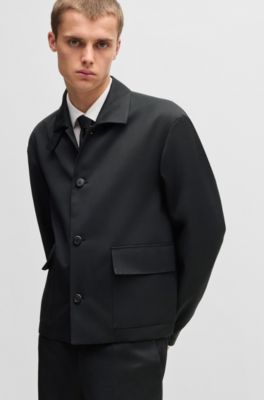 HUGO FORWARD jacket in wool-blend twill, Black