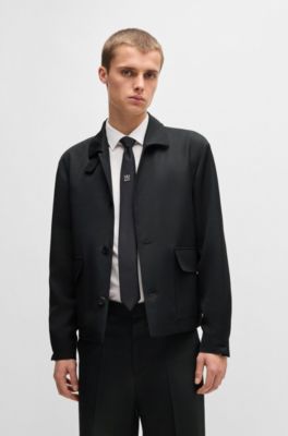 HUGO FORWARD jacket in wool-blend twill, Black
