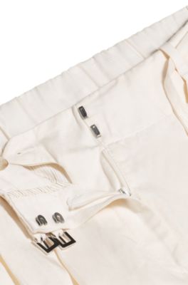 Relaxed-fit trousers with wide leg, White