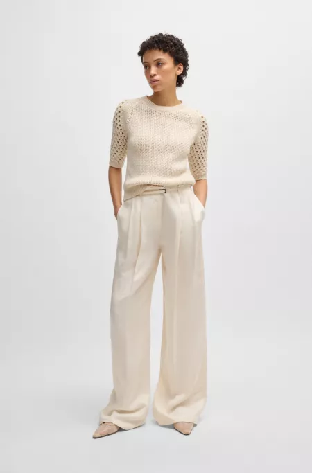 Relaxed-fit trousers with wide leg