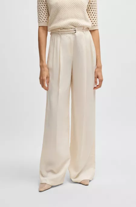 Relaxed-fit trousers with wide leg