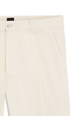 Tapered-fit trousers in stretch twill, White