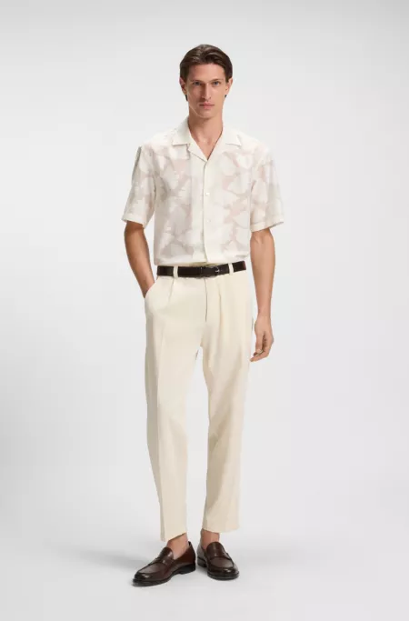 Tapered-fit trousers in stretch twill