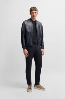 BOSS x ASTON MARTIN knit T-shirt in silk and cotton, Dark Blue