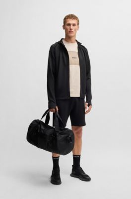 Camiseta de punto de algod&oacute;n con logo de dise&ntilde;o en l&iacute;neas finas, Beige claro