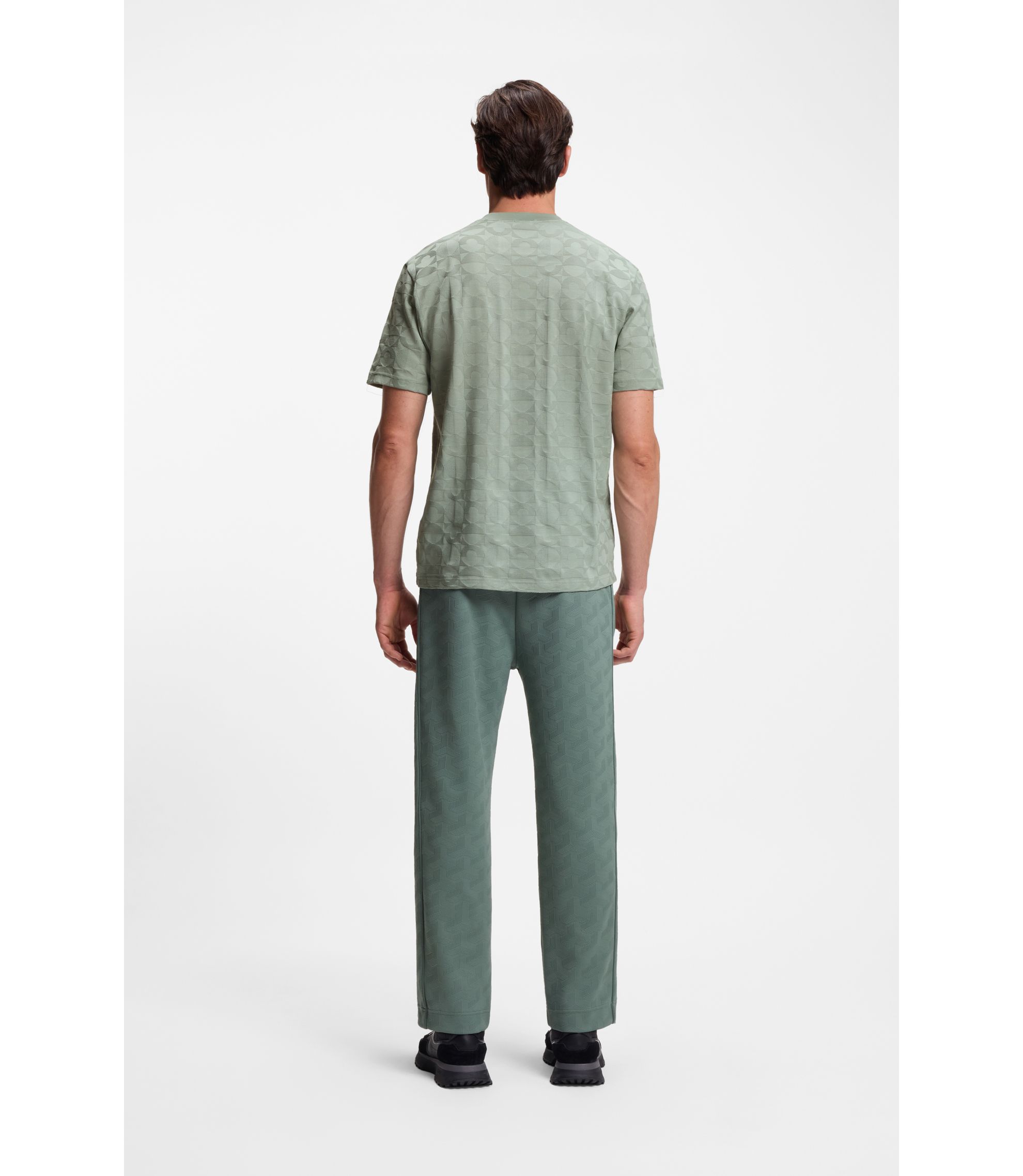 BOSS - Relaxed-fit T-shirt in cotton with circle jacquard