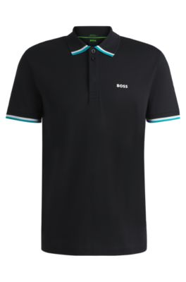Hugo Boss Paddy Polo Mサイズ BOSS - Paddy polo shirt in cooling cotton - Black