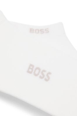 Lot de deux paires de chaussettes basses en m&eacute;lange de bambou, Blanc