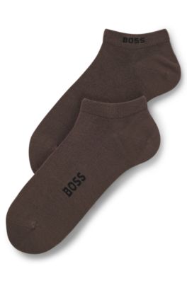 Lot de deux paires de chaussettes, Marron fonc&eacute;