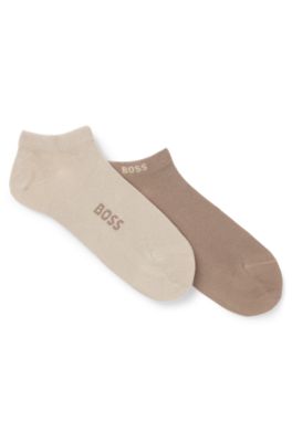 Two-pack of ankle socks in a bamboo blend, Light Brown