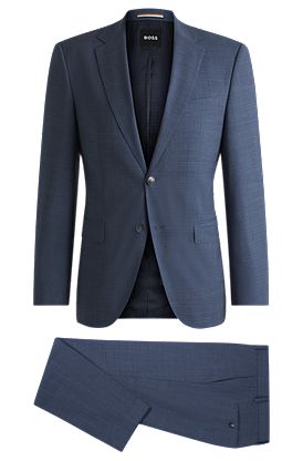 Regular-fit suit in patterned stretch cloth