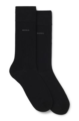 Lot de deux paires de chaussettes mi-mollet en m&eacute;lange de bambou, Noir