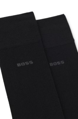 Lot de deux paires de chaussettes mi-mollet en m&eacute;lange de bambou, Noir