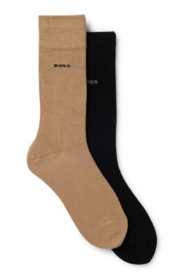Two-pack of regular-length bamboo-blend socks, Beige
