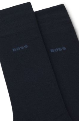 Paquete de dos pares de calcetines de largo est&aacute;ndar con bamb&uacute;, Azul oscuro