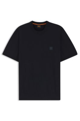 Knit T-shirt in cotton and cashmere, Dark Blue