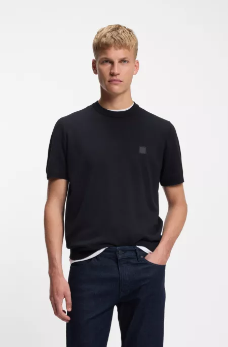 Knit T-shirt in cotton and cashmere